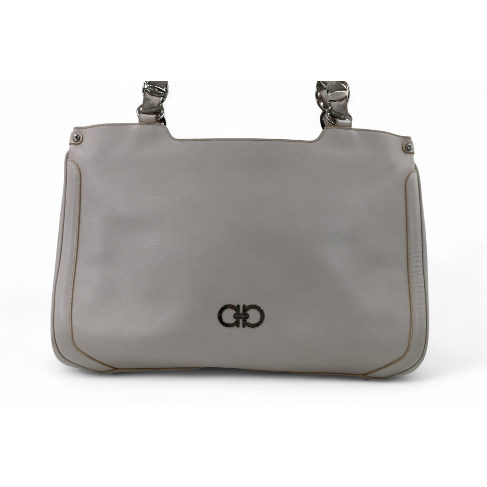 Ferragamo Shopping Pelle Panna