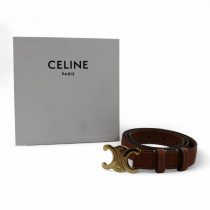 Celine Cintura Triomphe Media Pelle Marrone