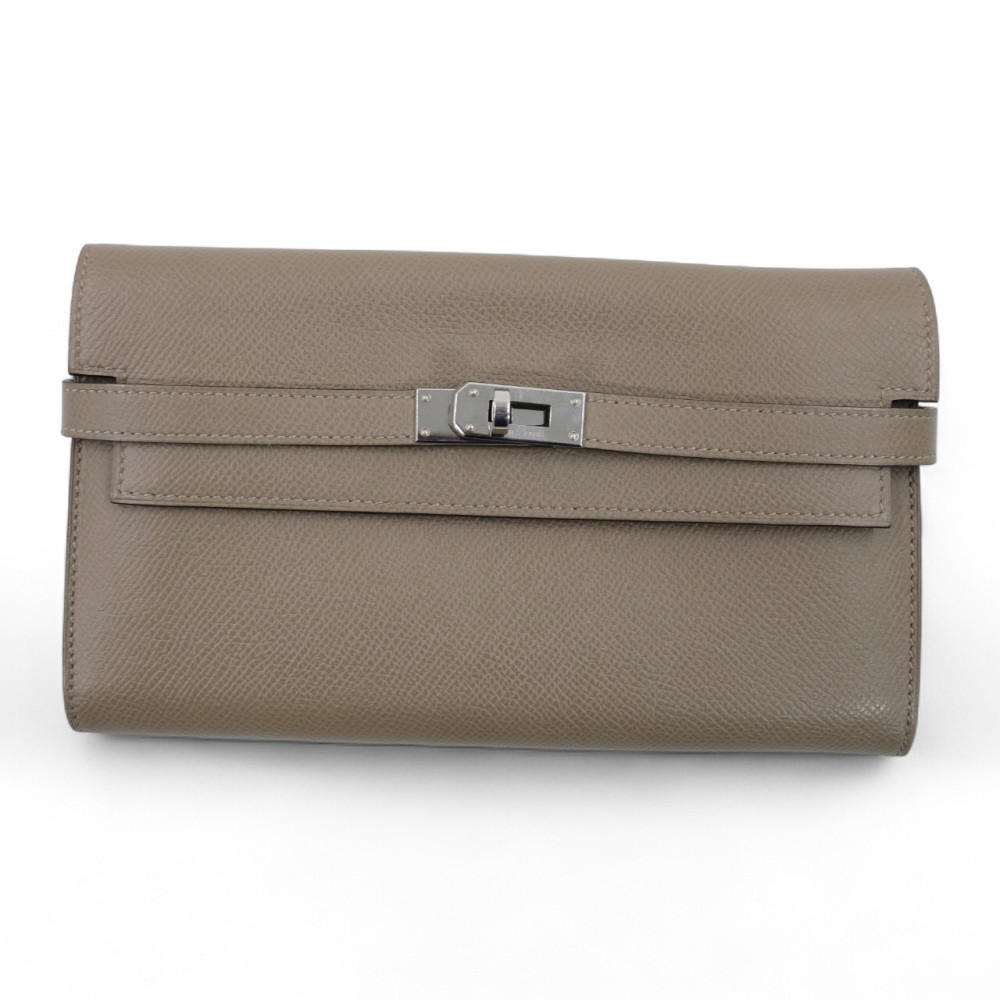 Hermes Portafoglio Kelly To Go Pelle Etoupe