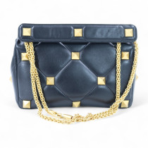 Valentino Roman Stud MM Pelle d'Agnello Nera