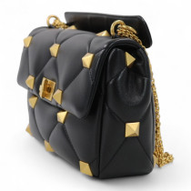 Valentino Roman Stud MM Pelle d'Agnello Nera
