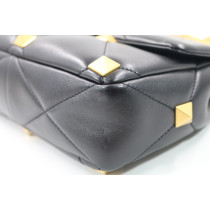Valentino Roman Stud MM Pelle d'Agnello Nera