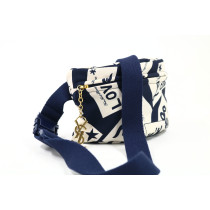 Saint Laurent Marsupio Belt Bag Nylon Blu e Bianco