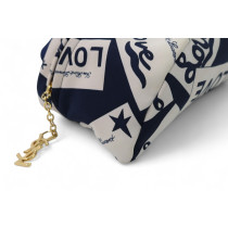 Saint Laurent Marsupio Belt Bag Nylon Blu e Bianco