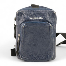 Balenciaga Tracolla Pouch Ex Ploreyz Pelle Blu