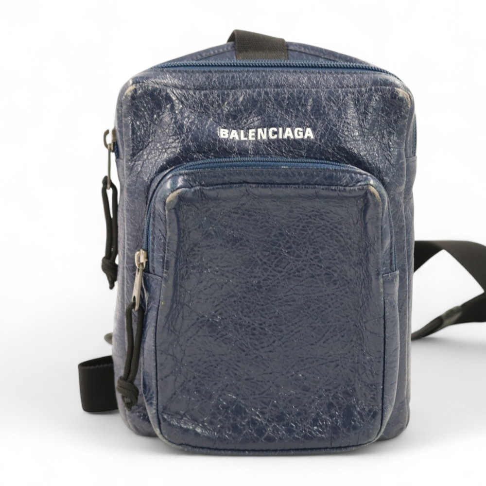 Balenciaga Tracolla Pouch Ex Ploreyz Pelle Blu