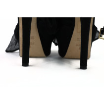 Fendi Sandalo Pelle e Tulle Nero