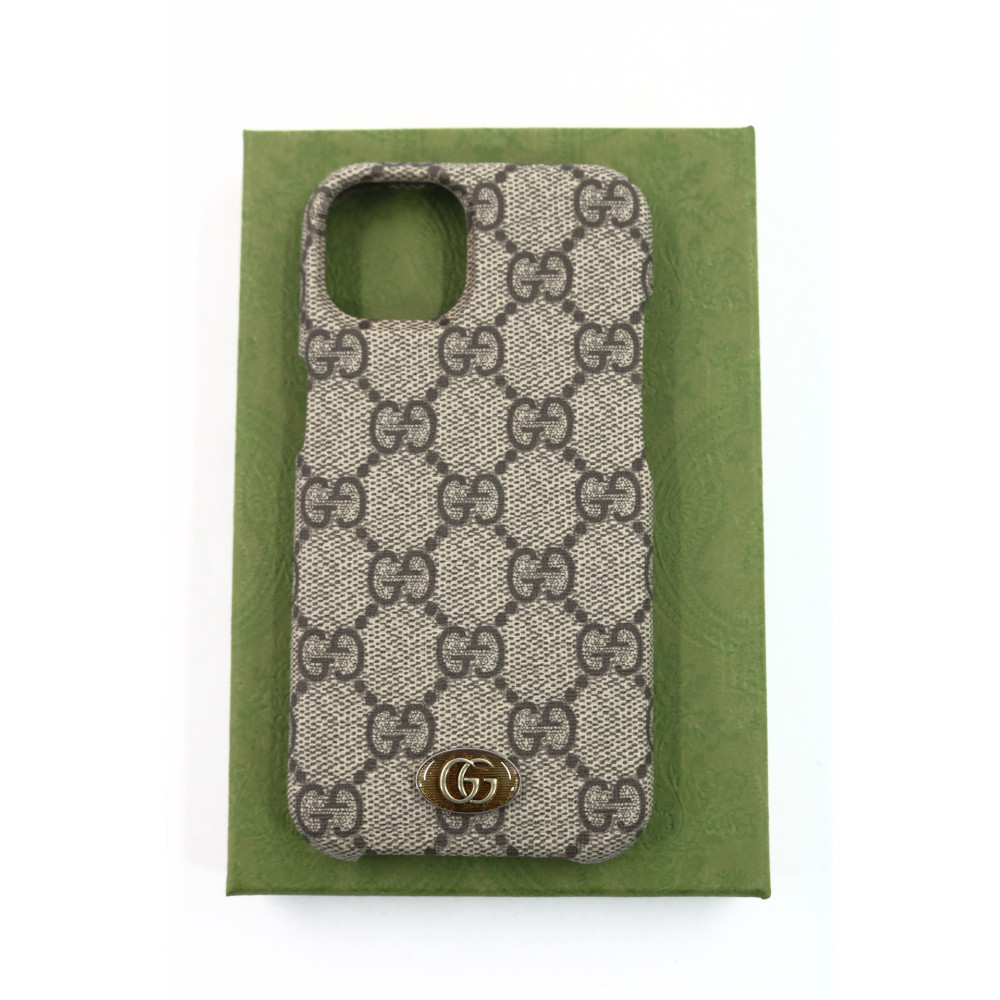 Gucci Cover Iphone 14 Tessuto GG Beige