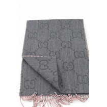 Gucci Sciarpa Lana Grigia e Rosa