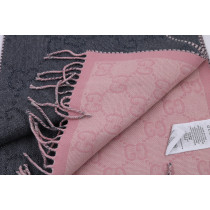 Gucci Sciarpa Lana Grigia e Rosa