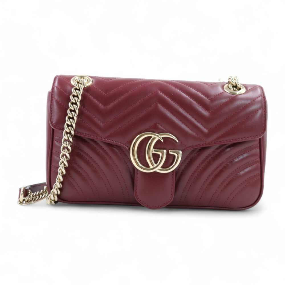 Gucci Marmont Media Pelle Bordeaux