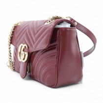 Gucci Marmont Media Pelle Bordeaux