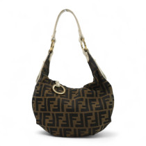 Fendi Tracolla Hobo Croissant Zucca Marrone
