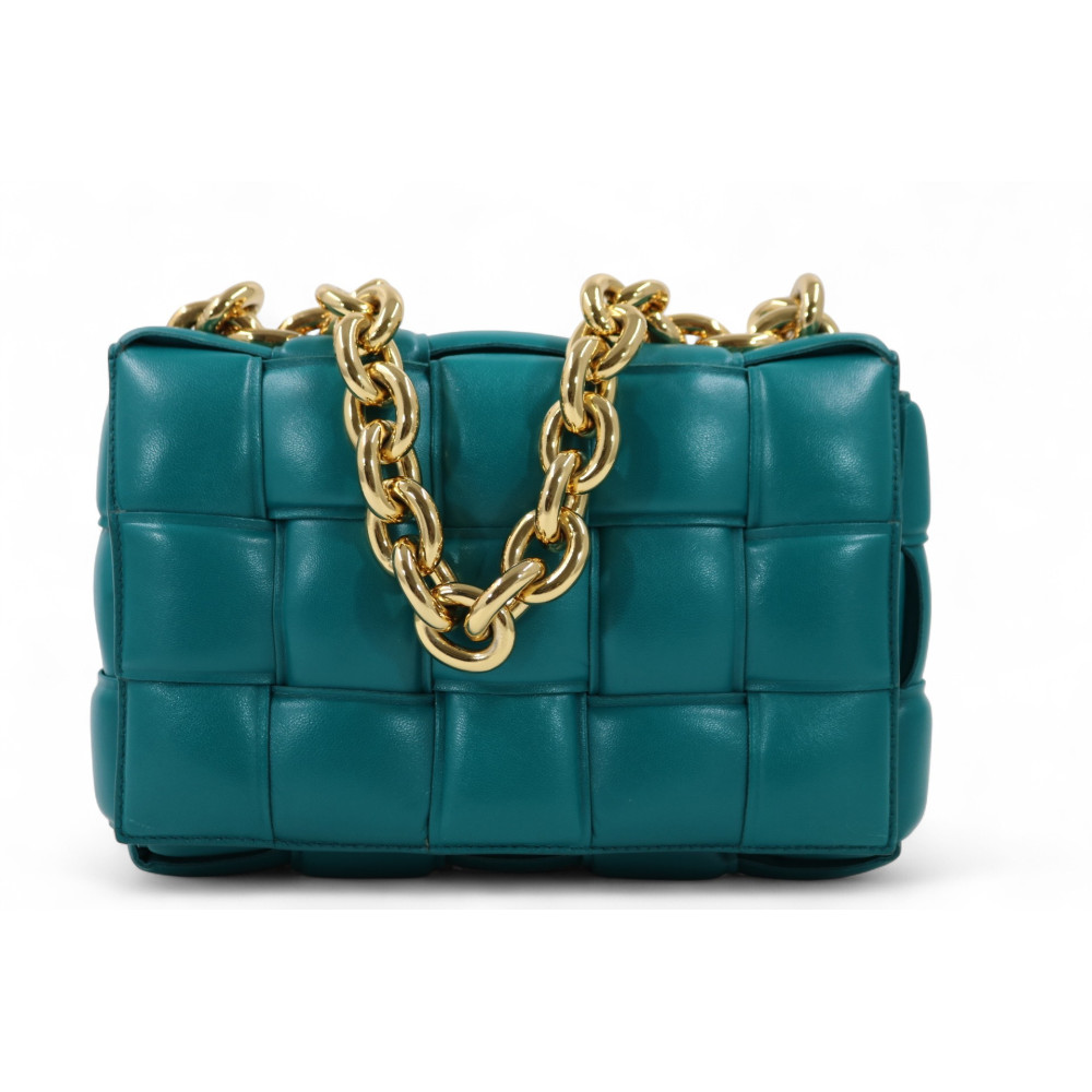 Bottega Veneta Cassette Pelle Verde Ottanio