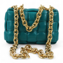 Bottega Veneta Cassette Pelle Verde Ottanio