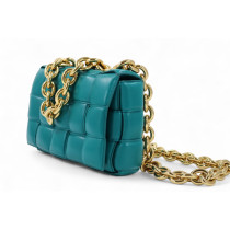 Bottega Veneta Cassette Pelle Verde Ottanio