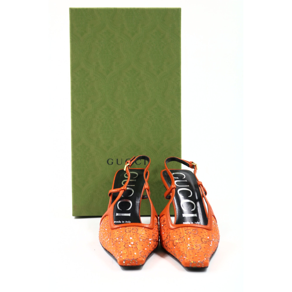 Gucci Slingback GG e Pelle Arancio