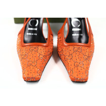 Gucci Slingback GG e Pelle Arancio