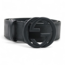Gucci Cintura Interlocking Pelle Nera