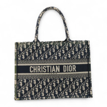 Dior Book Tote Tela Oblique Blu