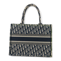 Dior Book Tote Tela Oblique Blu