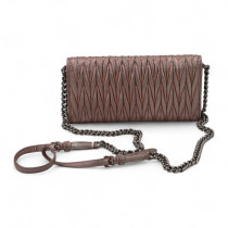 Miu Miu Tracollina Pelle Rosa Metallizzato