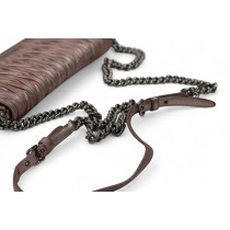 Miu Miu Tracollina Pelle Rosa Metallizzato