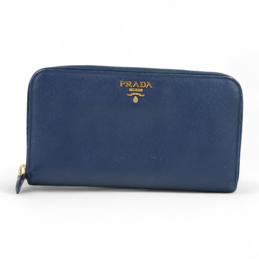 Prada Portafoglio Pelle Blu