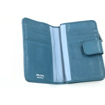 Prada Portafoglio Etiquette Pelle Azzurra
