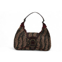 Fendi Hobo Floral Patch Zucca Marrone