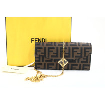 Fendi Woc Diamonds Continental Pelle Marrone