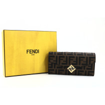 Fendi Woc Diamonds Continental Pelle Marrone