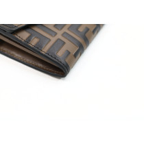 Fendi Woc Diamonds Continental Pelle Marrone