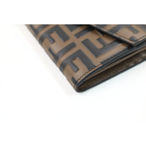 Fendi Woc Diamonds Continental Pelle Marrone
