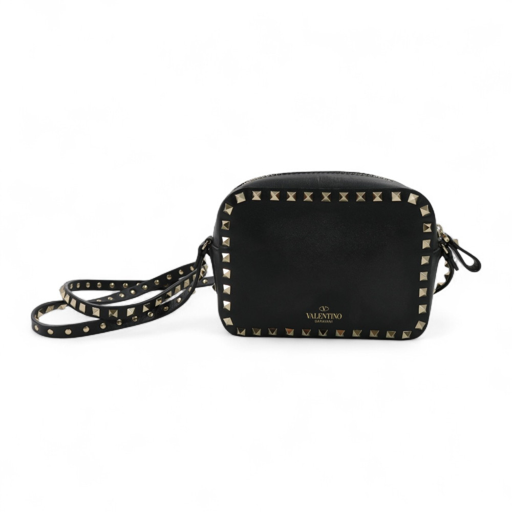 Valentino Rockstud Camera Bag Pelle Nera