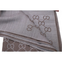Gucci Sciarpa Lana e Seta Marrone e Grigio