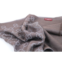 Gucci Sciarpa Lana e Seta Marrone e Grigio