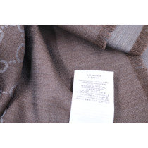 Gucci Sciarpa Lana e Seta Marrone e Grigio