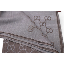 Gucci Sciarpa Lana e Seta Marrone e Grigio