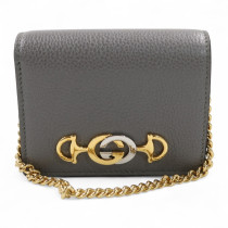 Gucci Portafoglio Zumi Pelle Grigia