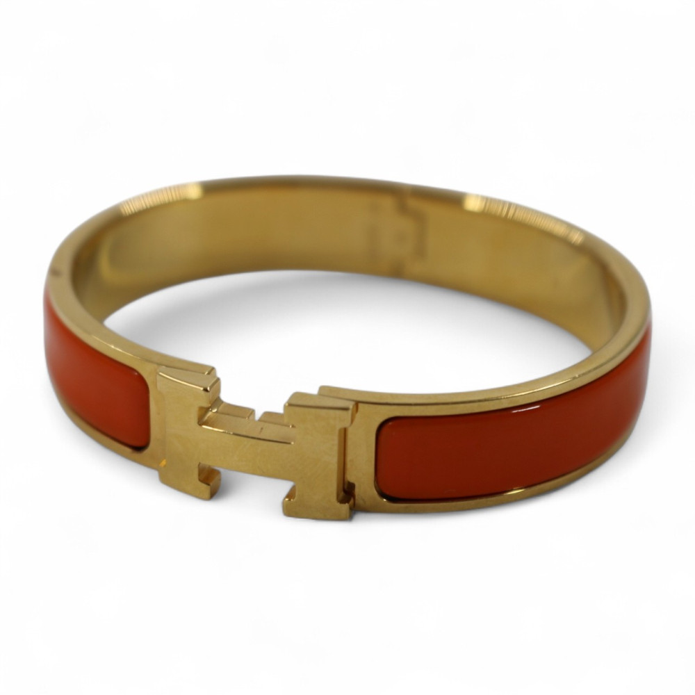 Hermès Bracciale Click H Acciaio Arancio
