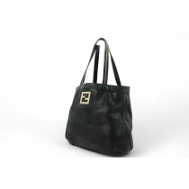 Fendi Shopping Pelle Effetto Paillettes Nera