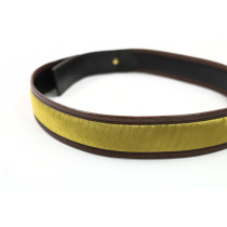 Gucci Cintura Velluto e Pelle Verde e Marrone