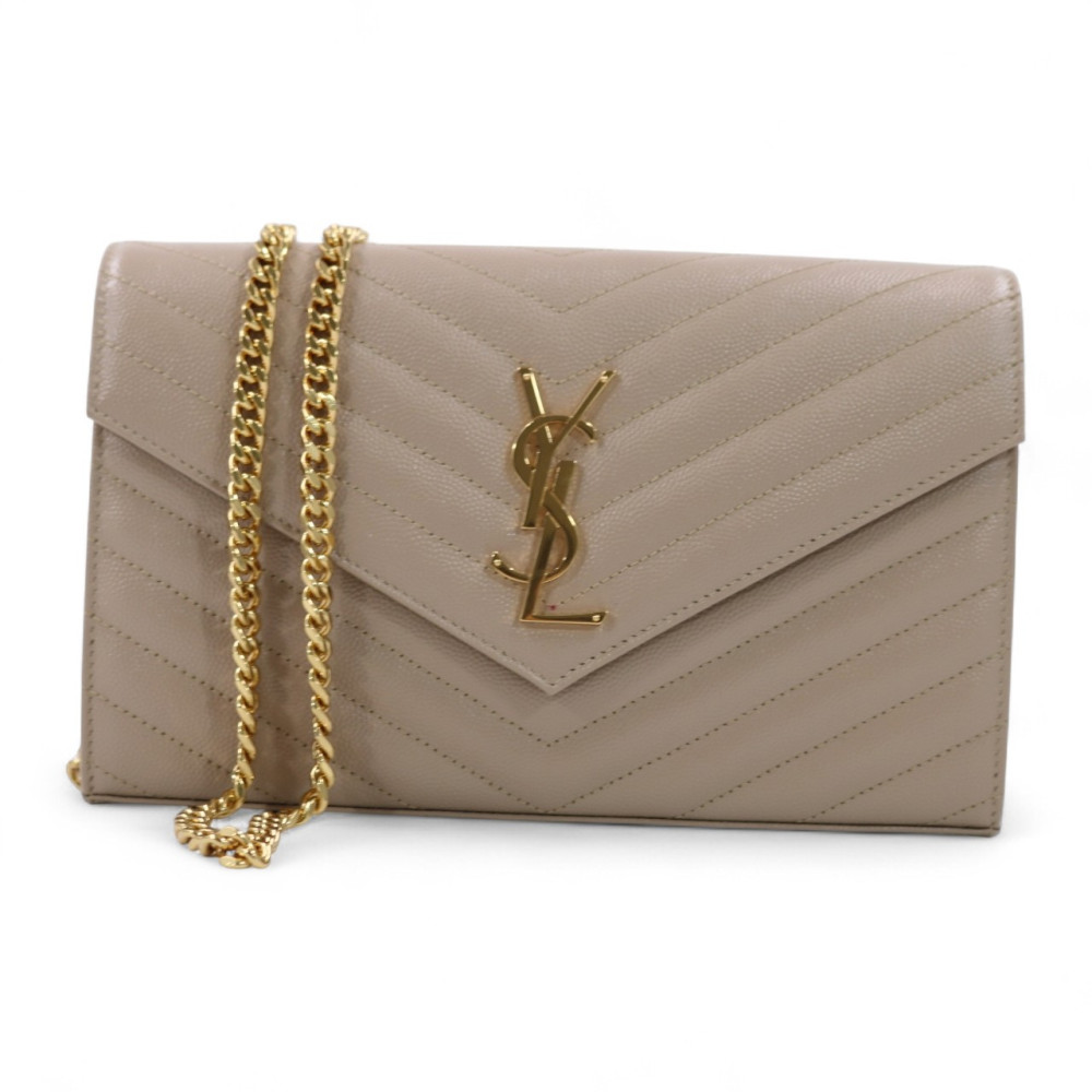 Saint Laurent Cassandre Pelle Beige