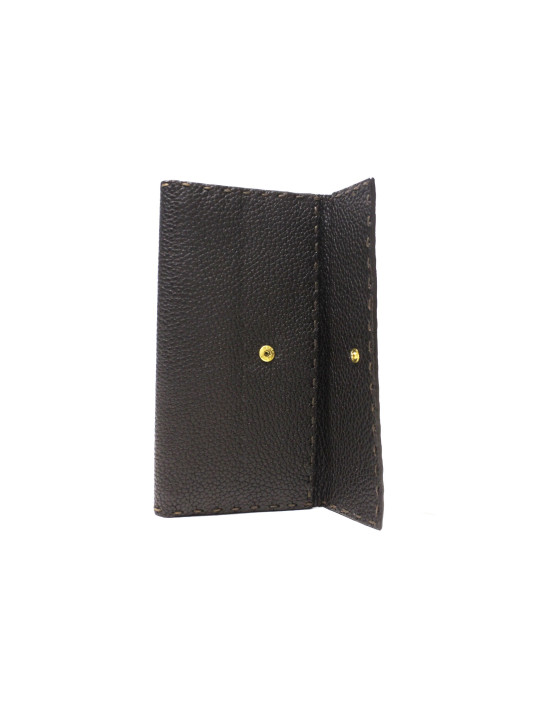 Portefeuille en Cuir Marron Fendi