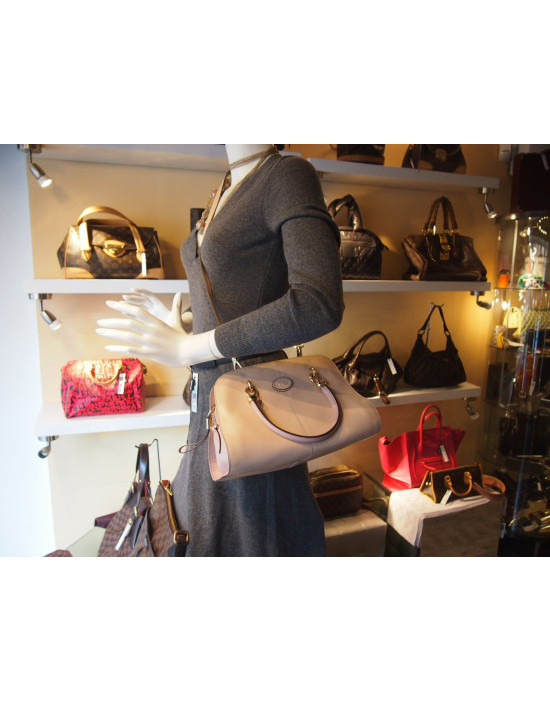 Tod's Nude Leather Shopping Bag
