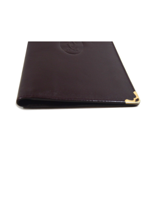 Cartier Portacarte Vintage Pelle Bordeaux