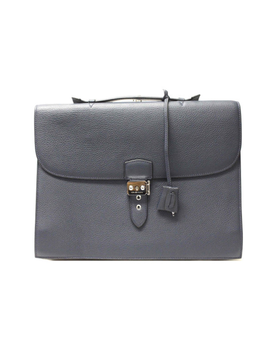 Cartable Hermes en Cuir Bleu