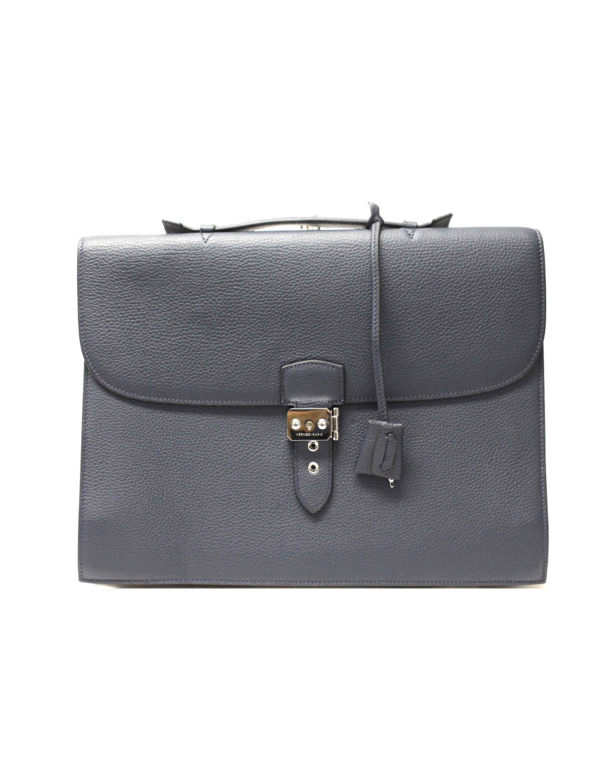 Hermes Aktentasche aus Blauem Leder