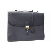 Cartable Hermes en Cuir Bleu